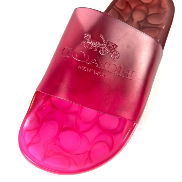 Coach Ulyssa Pink Ombré Logo Rubber Slide Sandals - Picture 7 of 8